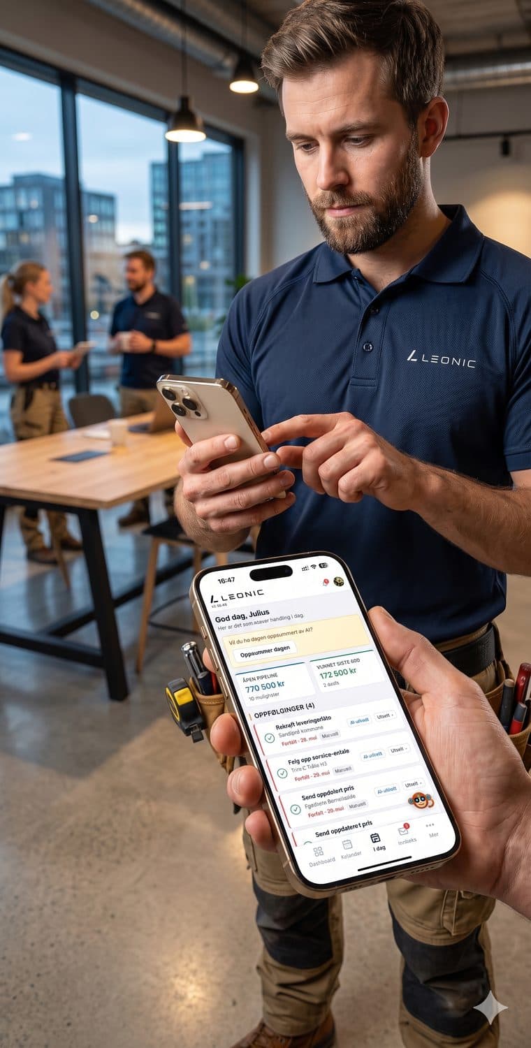 Leonic på mobil — dagens oversikt